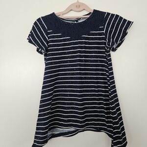 Navy and White Striped Kids Blouse